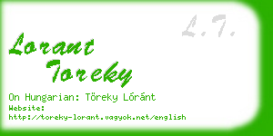 lorant toreky business card